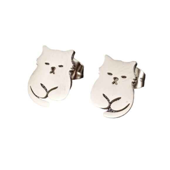 Gold💛Kitty🐱Cat Stud Earrings - Picture 5 of 6